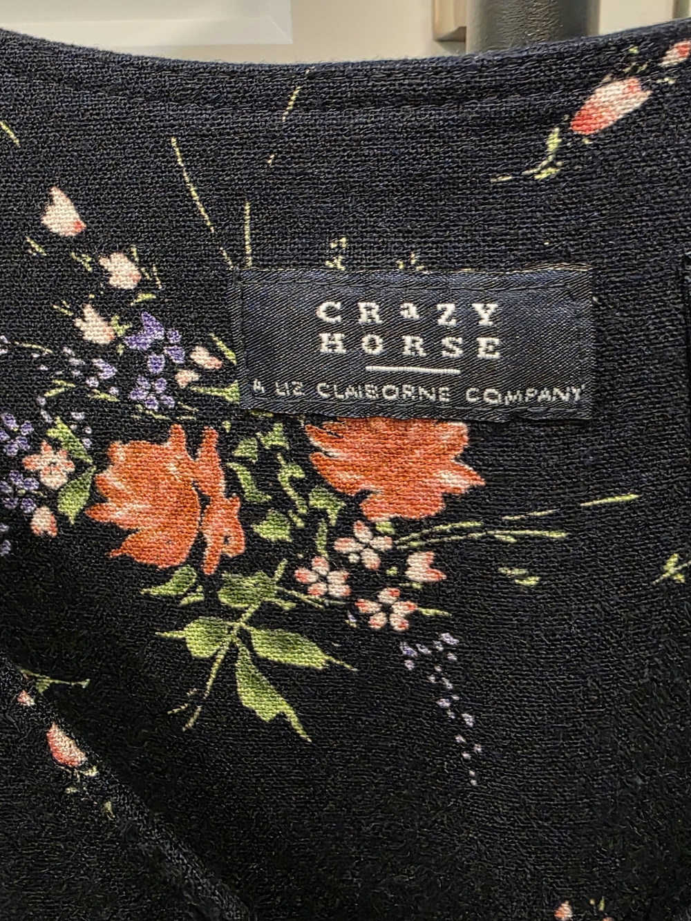 Liz Claiborne Navy Floral Maxi Dress with Button Front - Picture 9 of 10